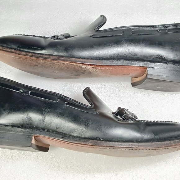 Johnston & Murphy Crown Aristocraft Black Tassel Loafers Mens 12 USA Made VGUC - Picture 3 of 15